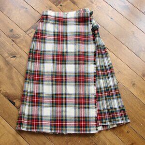 Vintage Wool Plaid Tartan Kilt Skirt Glen Barden Scotland Pleated Medium